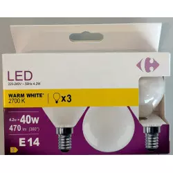 3X LED FIL 40W E14