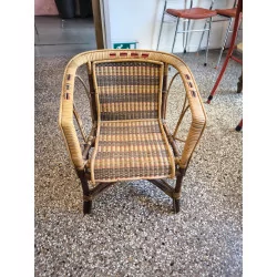 Chaise enfant vintage en osier