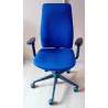 Chaise de bureau bleue ergonomique avec haut dossier 