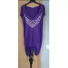 Robe tunique mauve taille 36 et ceinture dorée 