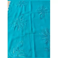 Paréo ou foulard turquoise avec strass 