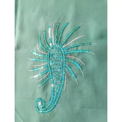 Paréo ou foulard turquoise avec strass 