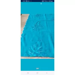 Paréo ou foulard turquoise avec strass 