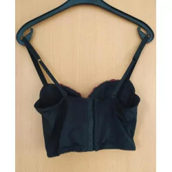 Soutien-gorge bustier noir et rouge taille 90B 