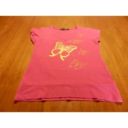 (20) -tee shirt femme t.S rose - jaune - reds 