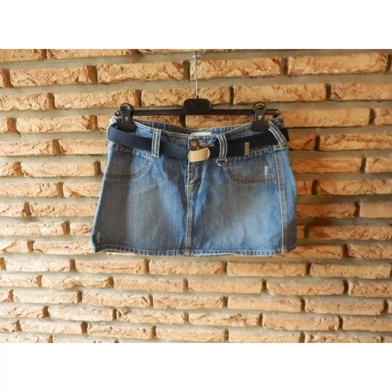 (5)- jupe jeans femme t.40 bleu