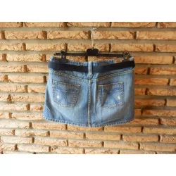 (5)- jupe jeans femme t.40 bleu