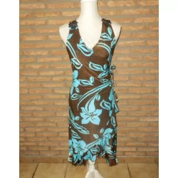 (29)- robe femme t.38 bleue brune