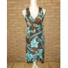 (29)- robe femme t.38 bleue brune