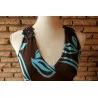 (29)- robe femme t.38 bleue brune