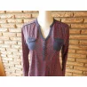 (132) - blouse femme t.38 bleue rouge - bonobo -