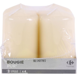 Carrefour Home Set De 4 Bougies Ø58Xh100 Mm - Ivoire