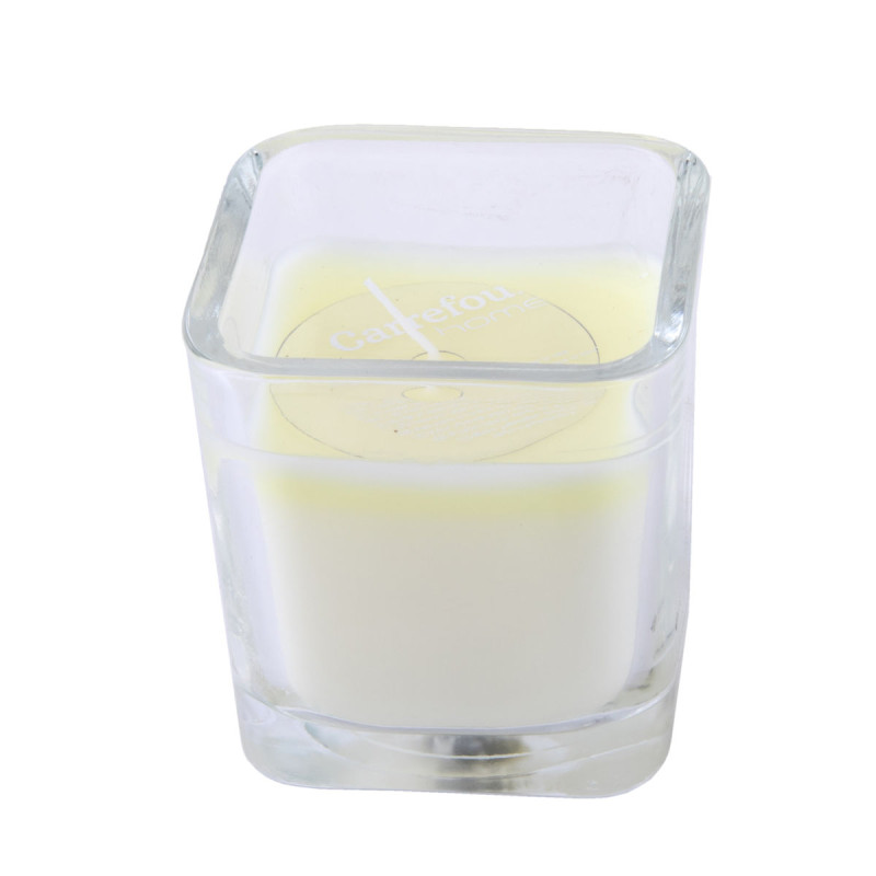 Carrefour Home Bougie-Verre Carré Blanc