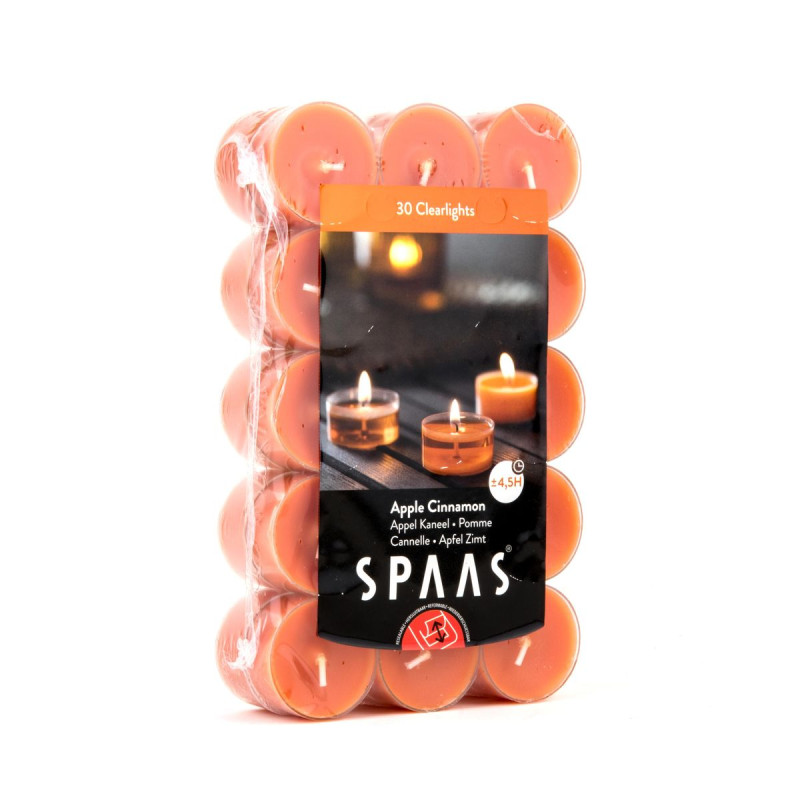 Spaas 30 Bougies Chauffe-Plat Clearlights Parfumées - Pomme Cannelle