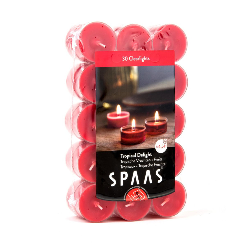 Spaas 30 Bougies Chauffe-Plat Clearlights Parfumées - Délice Tropical