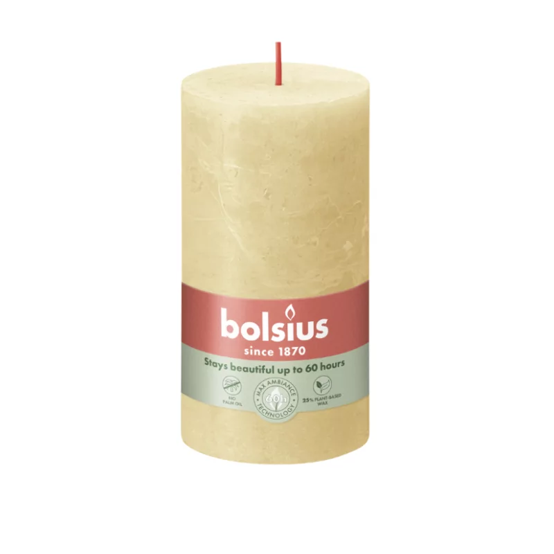 Bolsius Bougies Rustique 130/68 Oat Beige