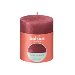 Bolsius Bougie Rustique 80/68 Shimmer Rouge