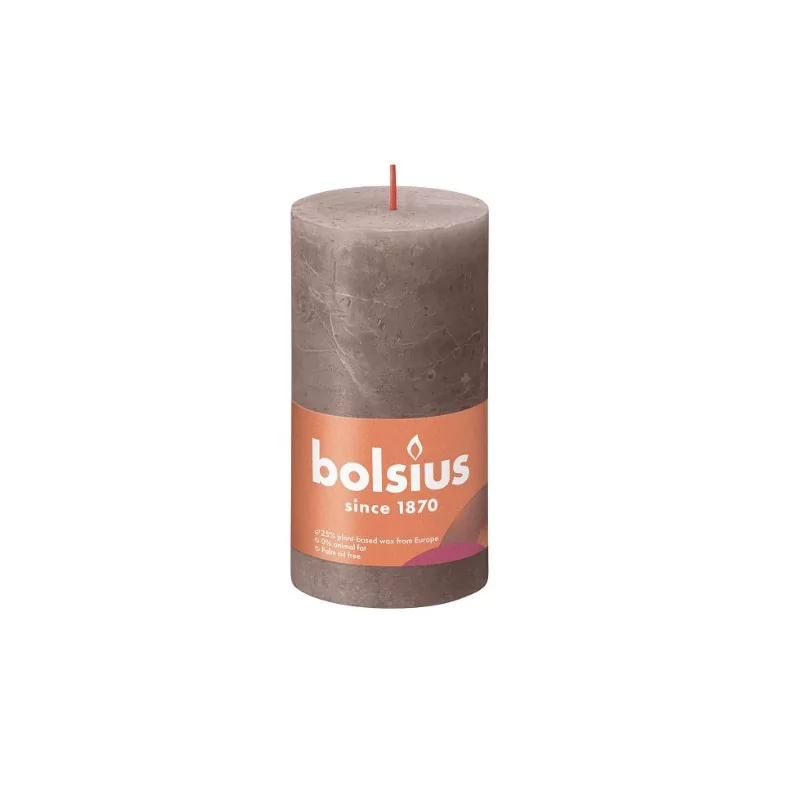 Bolsius Bougies Rustique 130/68 Rustic Taupe