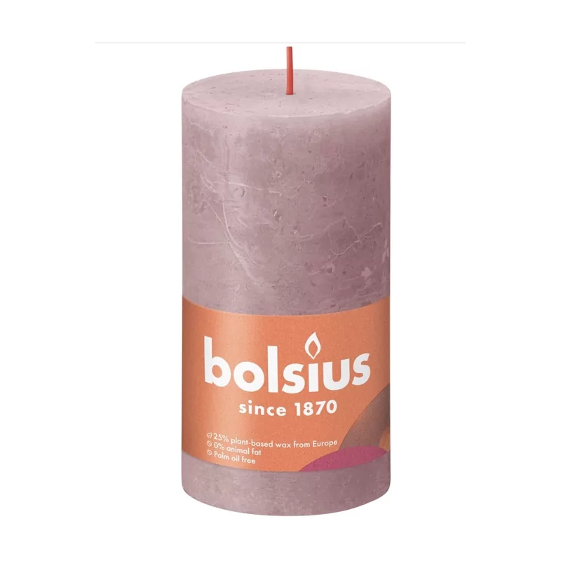 Bougie Bolsius 130/68 Rustique  Rose