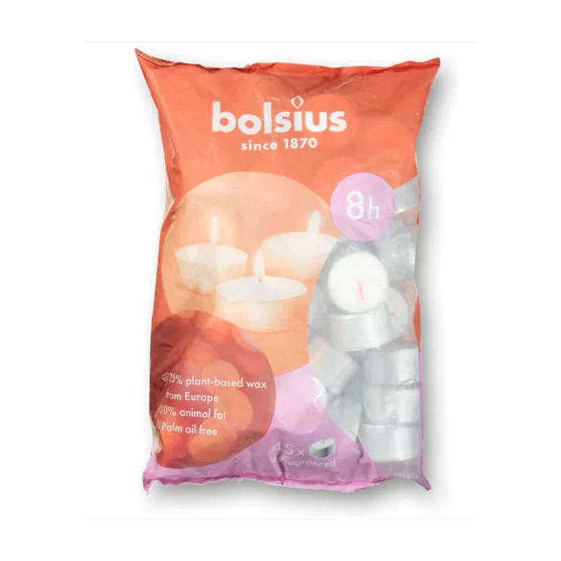 Bolsius Bougie Chauffe-Plat 8Hours Sac45 Blanc