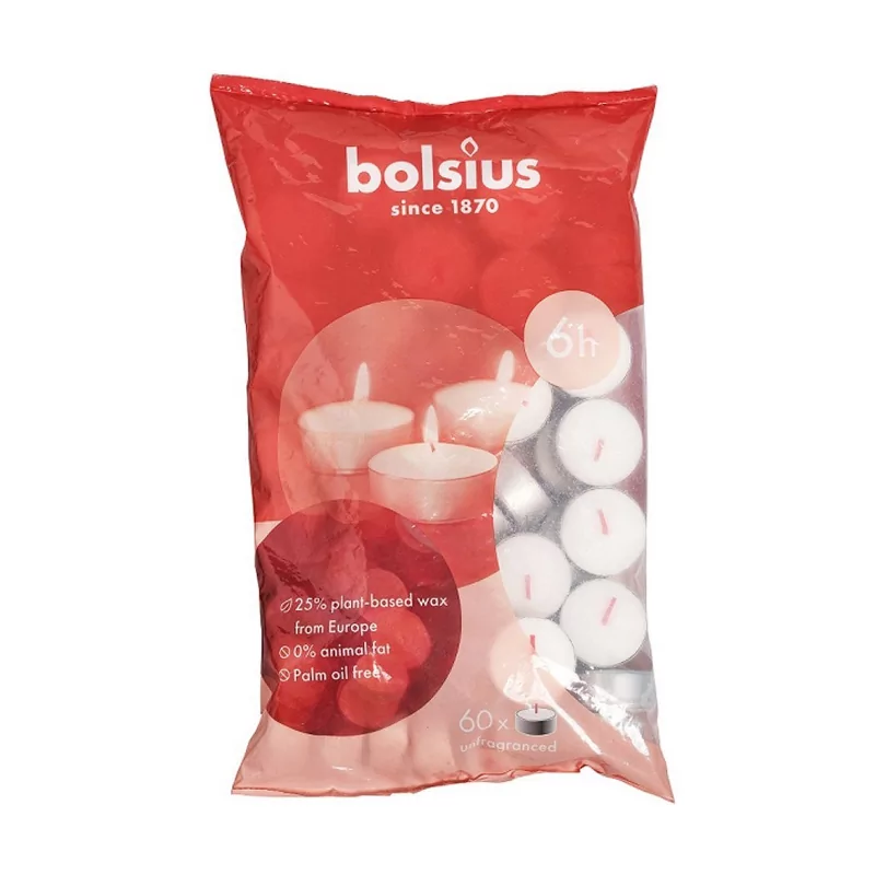 Bolsius Bougie Chauffe-Plat 6Hourrs Bag60 Blanc