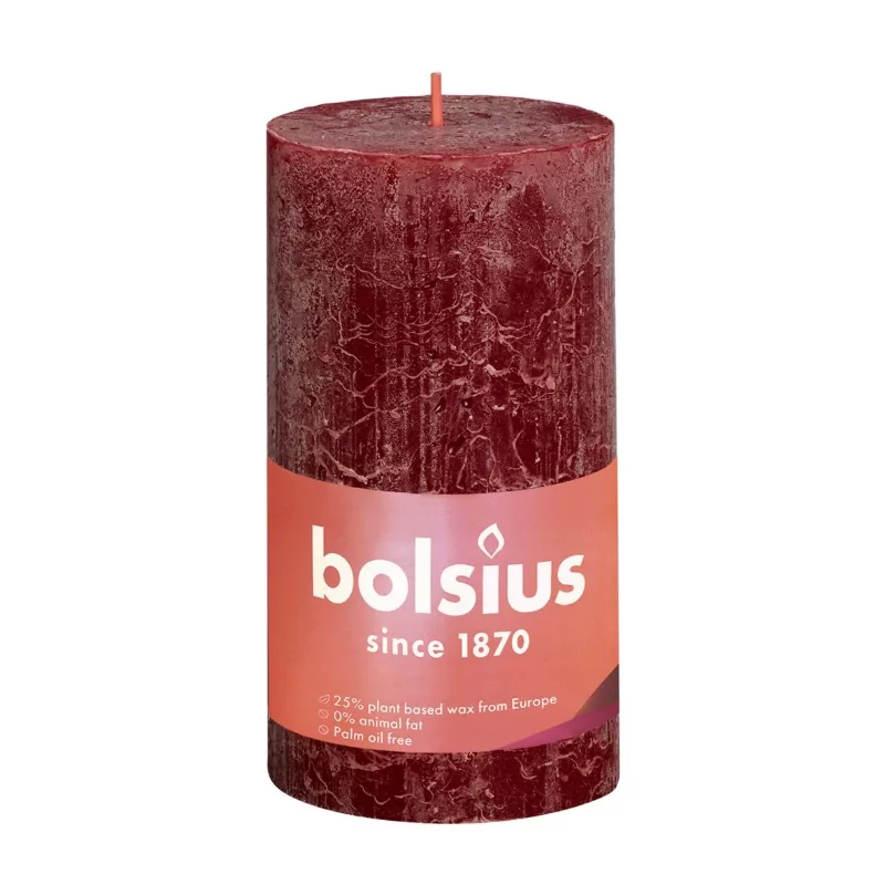 Bolsius Bougies Rustique 130/68 Velvet Red