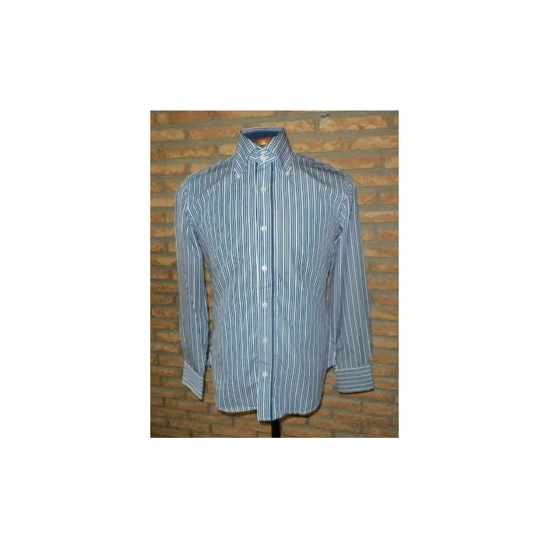 (39) chemise homme t.S lignée bleue et blanche -