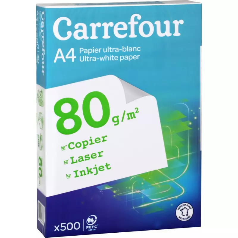 Carrefour Papier pour imprimante 500 feuilles A4  80G