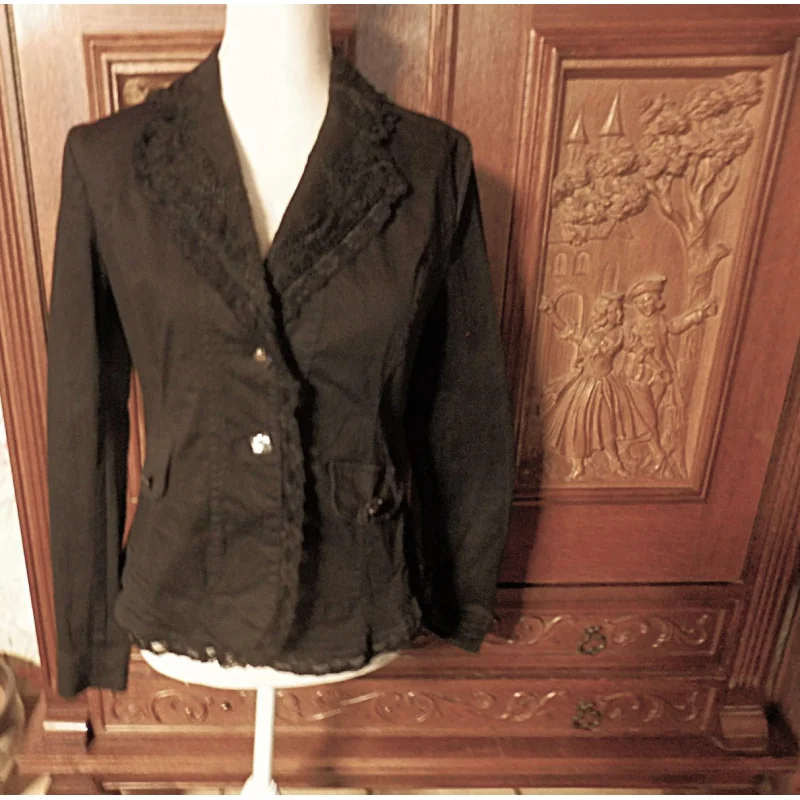 (44)- veste femme t.38 noir - folia -