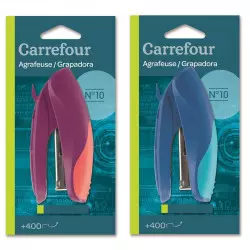 Carrefour Agrafeuse de poche + 400 agrafes n°10 Couleur aléatoire