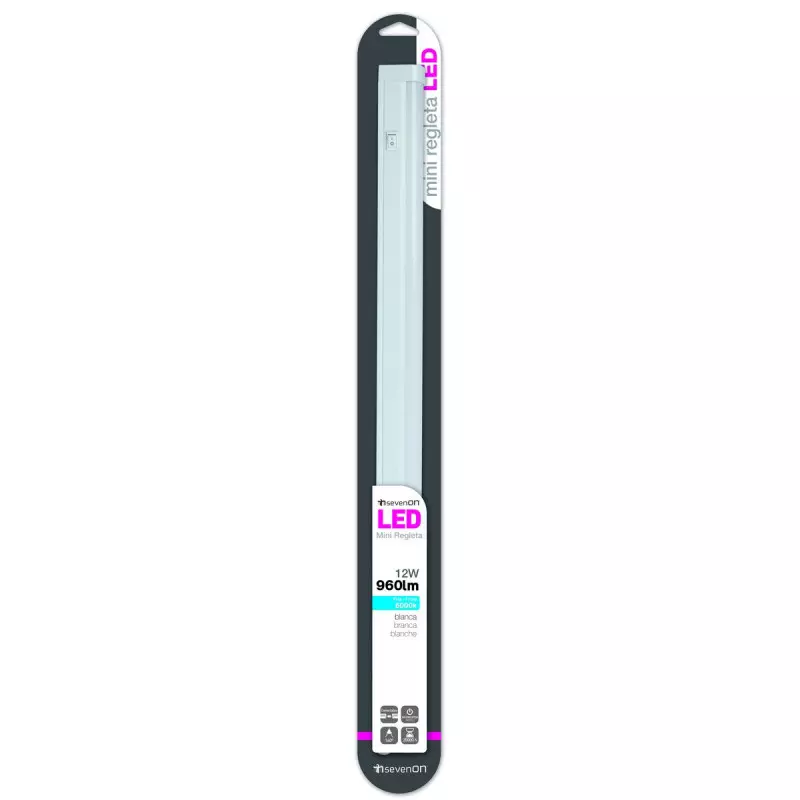 Réglette LED Avec Interrupteur 12W - Blanc