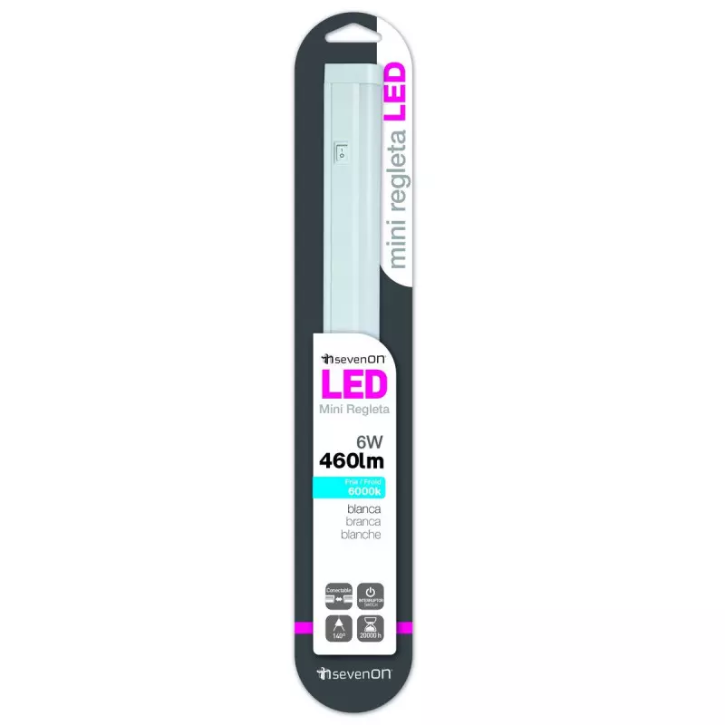 Mini Réglette Led Avec Interrupteur 6W 460Lm 140º 6000K 20000H