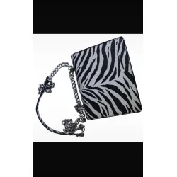 Sac à main motif zèbré