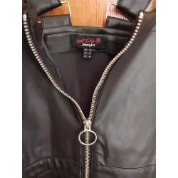 Faux leather jurk