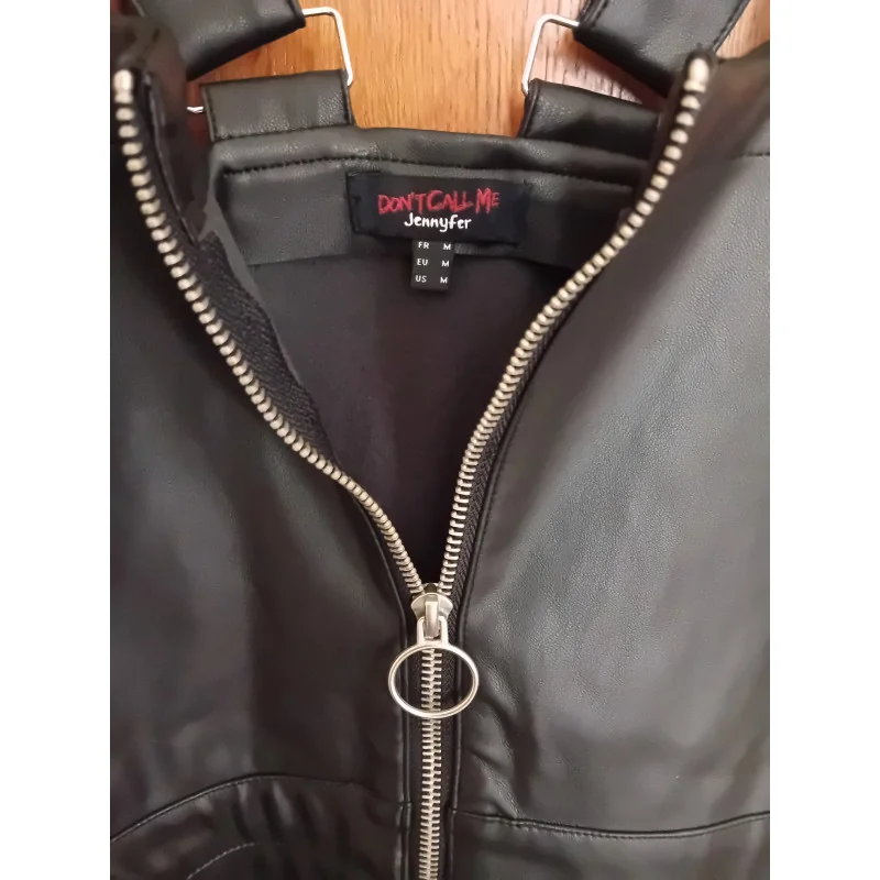Faux leather jurk
