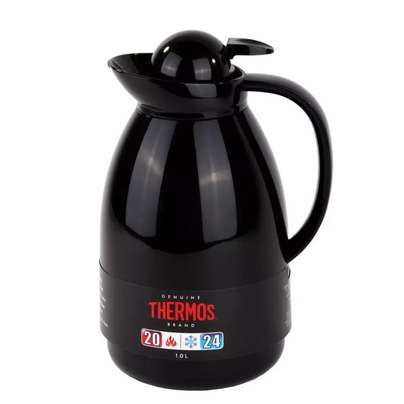 Thermos Carafe isotherme avec bouton poussoir 1L - Noir