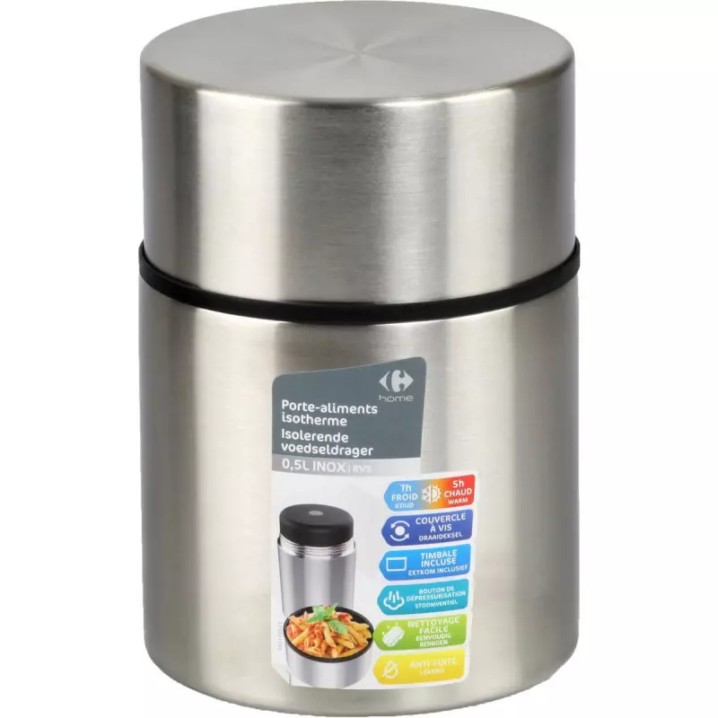 Carrefour Home Porte-aliments isotherme en inox 0,5L
