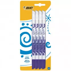 Bic Effaceurs & Correcteur Encre Bleue 4 pièces