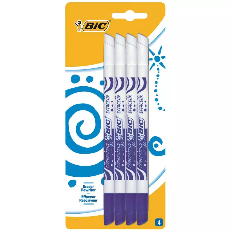 Bic Effaceurs & Correcteur Encre Bleue 4 pièces