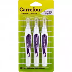 Carrefour 3 Correcteurs Stylo Séchage rapide