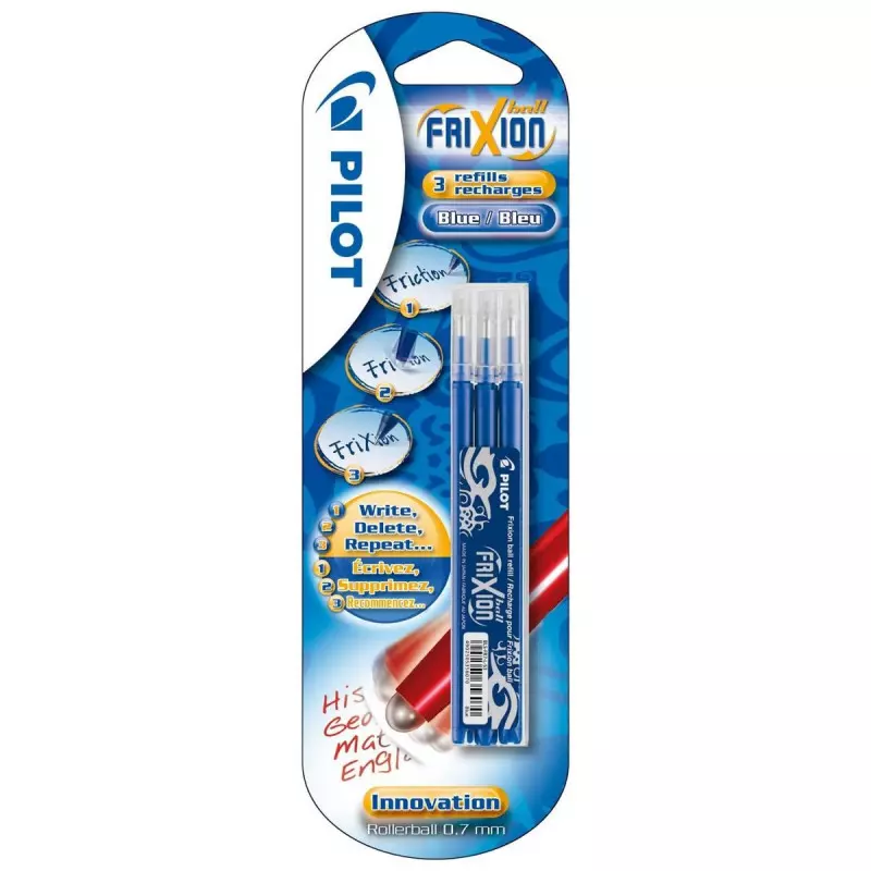 Pilot 3 Recharges Roller FriXion Ball Bleu