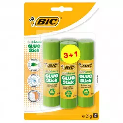 Bic ECOlutions Bâtons de Colle Blanche 21 g 3+1