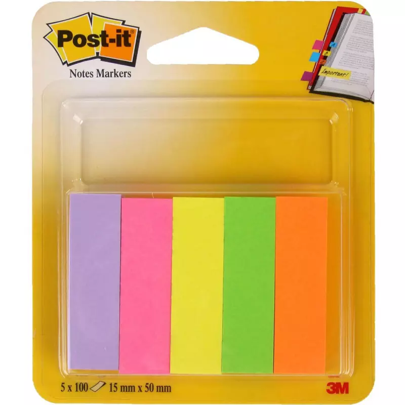 Post-It Index 100 Tabs 15x50 mm x5