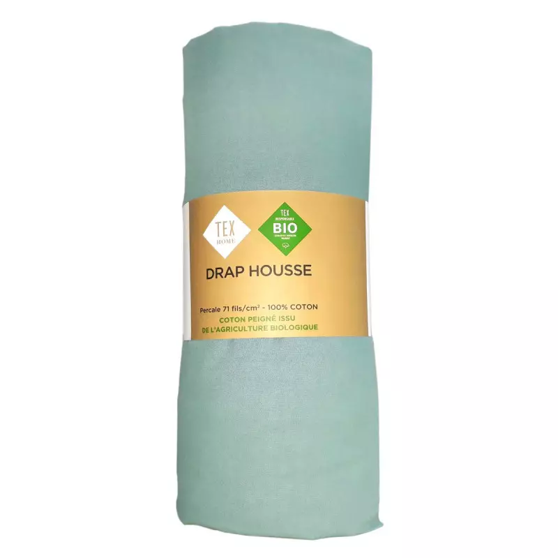 Tex Home Drap-housse 90x200 cm Percale Durable Teal