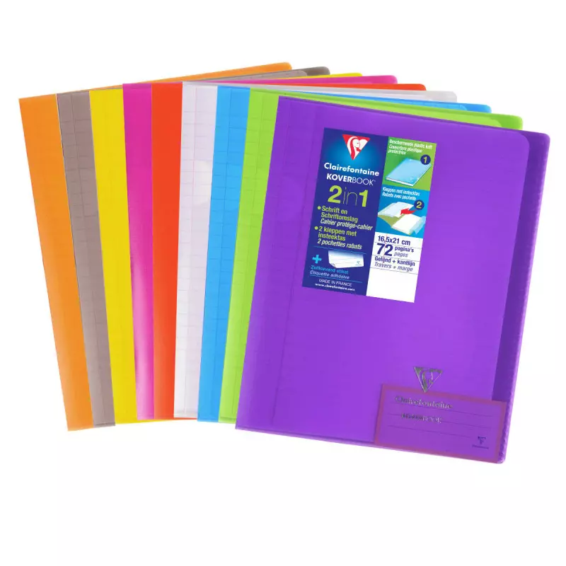 Clairefontaine Cahier Koverbook 165x210mm 72P ligné Aléatoire