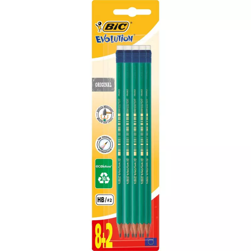 Bic Crayons Evolution Ecolutions HB 8+2