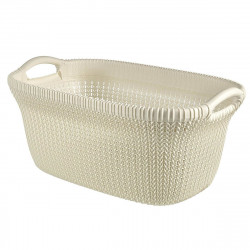 Panier à linge 40L KNIT 60x39x27 cm - Blanc