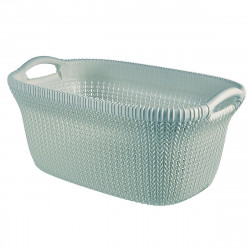 Panier à linge 40L KNIT 60x39x27 cm - Bleu gris