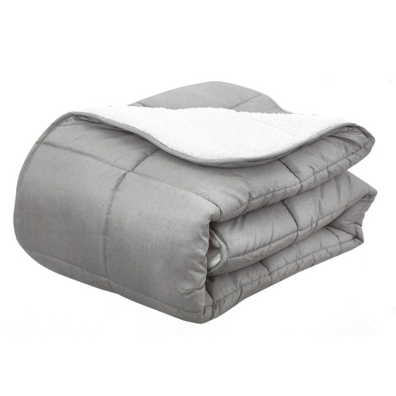Couette 240x220 cm Sherpa Gris