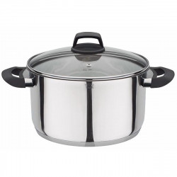 Marmite Ø 24cm inox + couvercle en verre